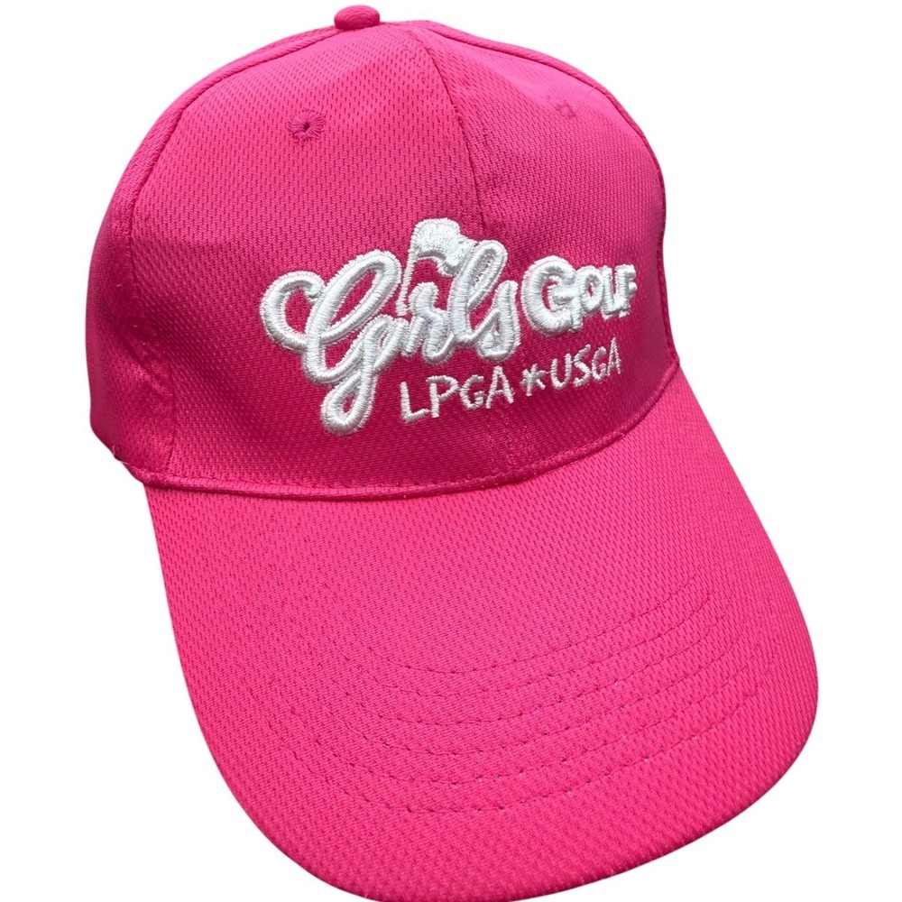 Girls Golf LPGA USGA Pink Embroidered Baseball Cap Hat Adjustable
